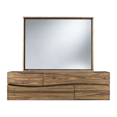 Ocean Solid Wood Floating Glass Mirror by Modus in Natural Sengon — on a white background