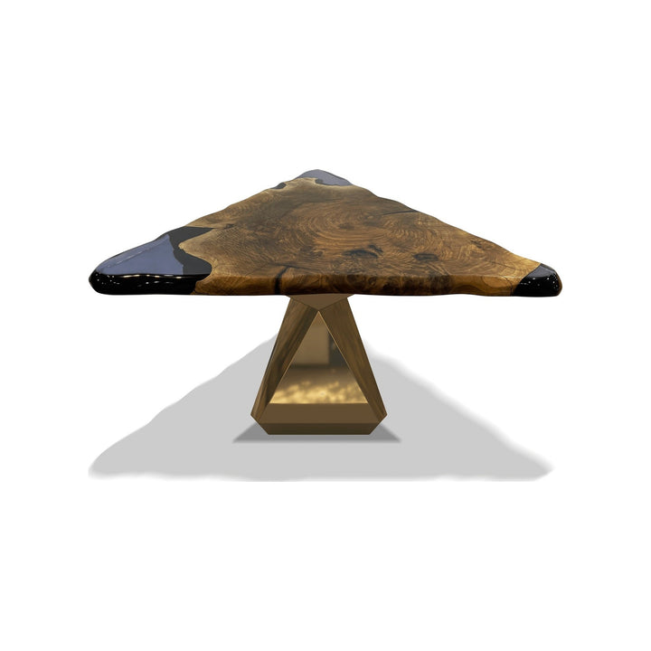 Omphale Walnut Wood Triangular Dining Table Arditi Collection