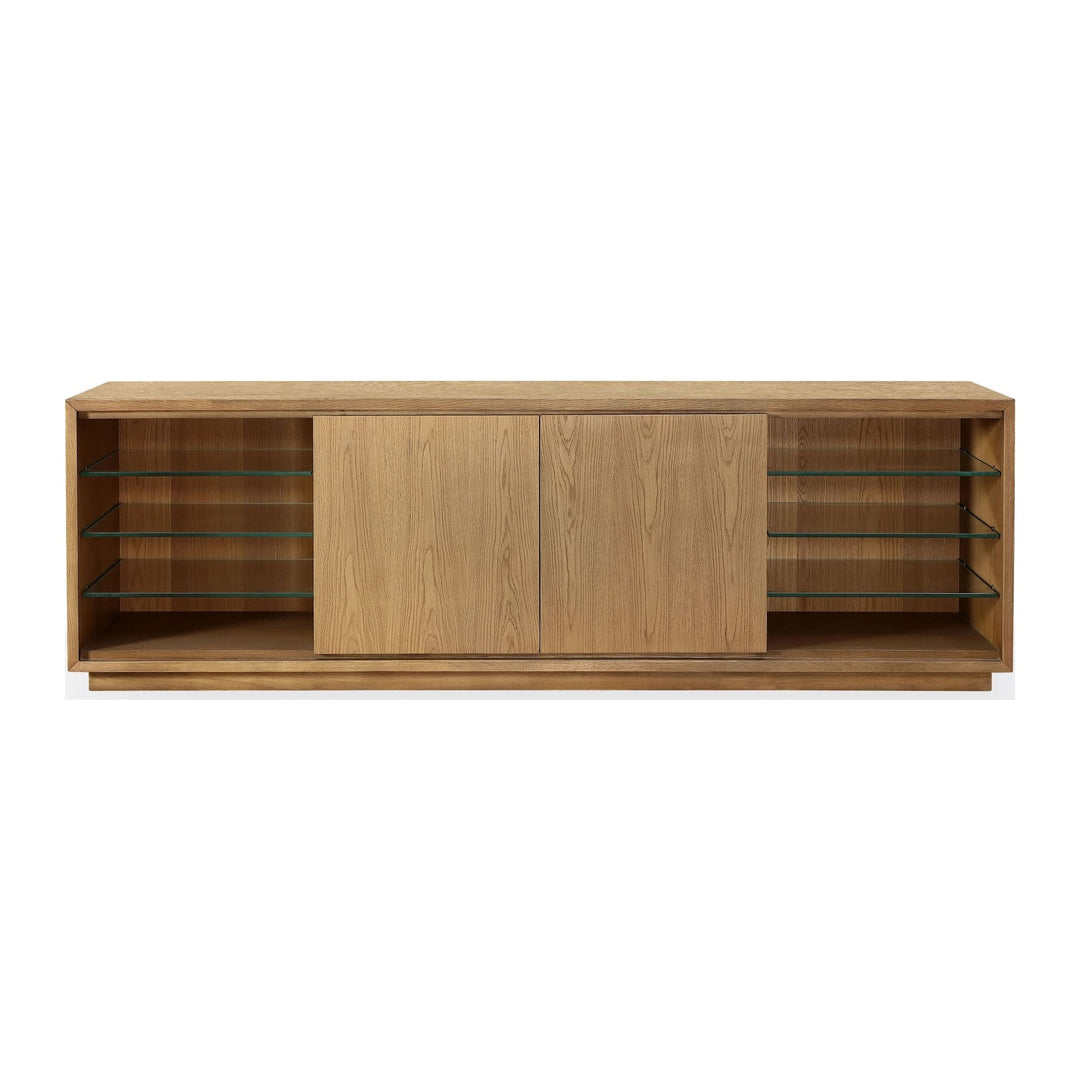 One Coastal 84" TV Console by Modus in Bisque — product view on a white background