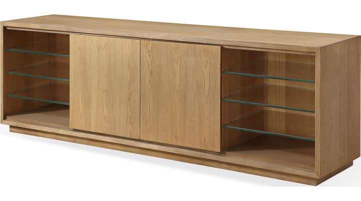 One Coastal 84" TV Console in Bisque — product view on a white background