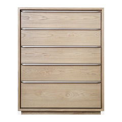 One Coastal Five Drawer Chest by Modus in Bisque — on a white background