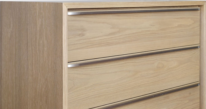 One Coastal Five Drawer Chest in Bisque — detail view