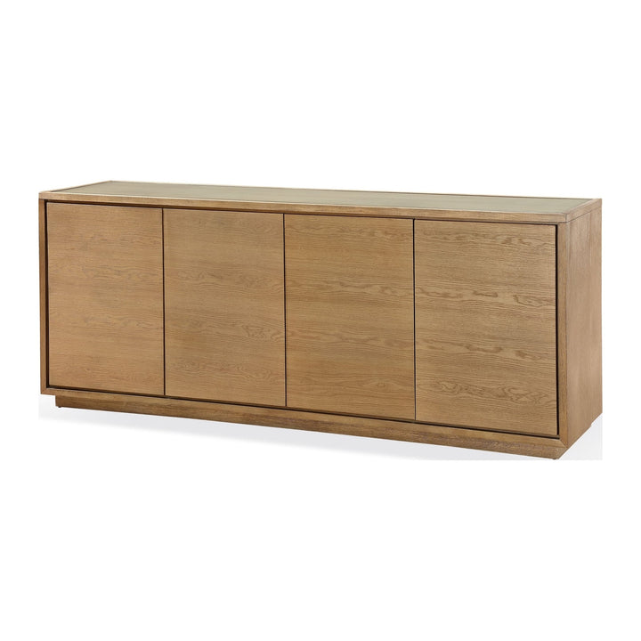 One Coastal Four Door Sideboard by Modus in White Oak — product view on a white background