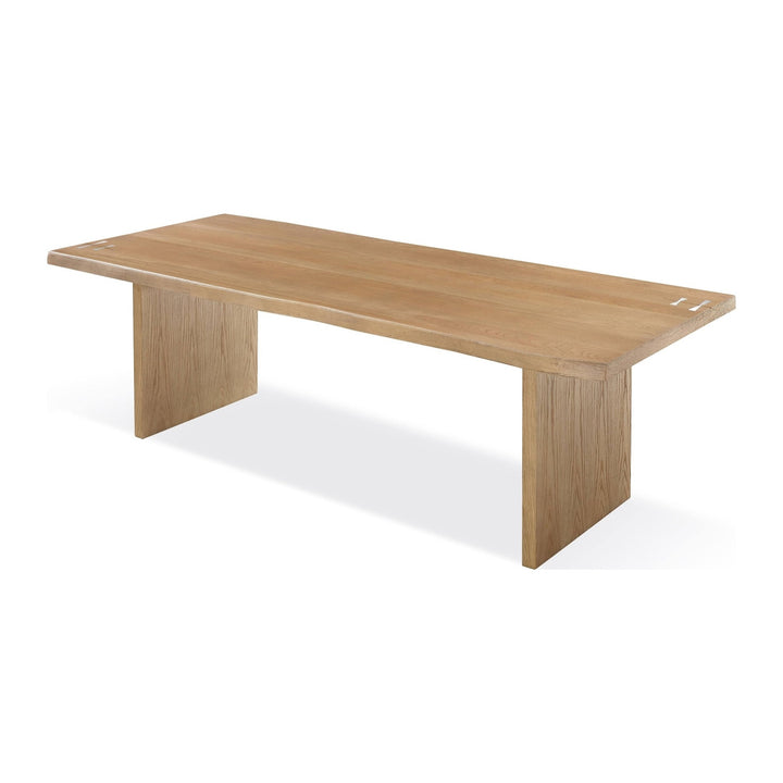 One Coastal Live Edge Dining Table by Modus in White Oak — product view on a white background
