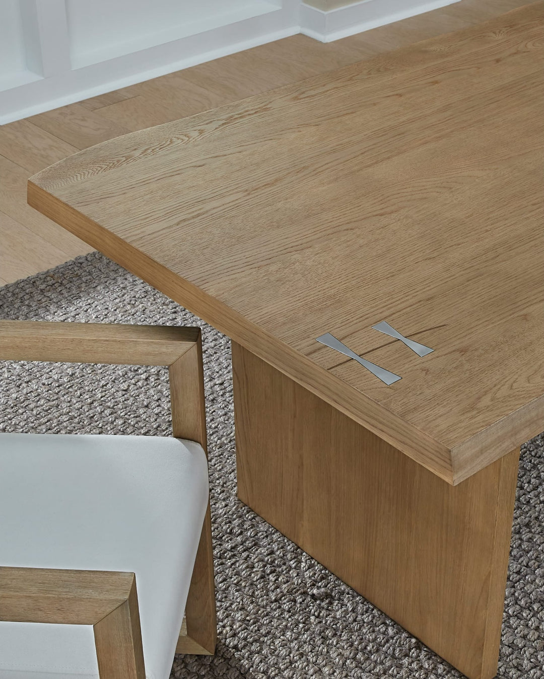 One Coastal Live Edge Dining Table in White Oak — lifestyle photo