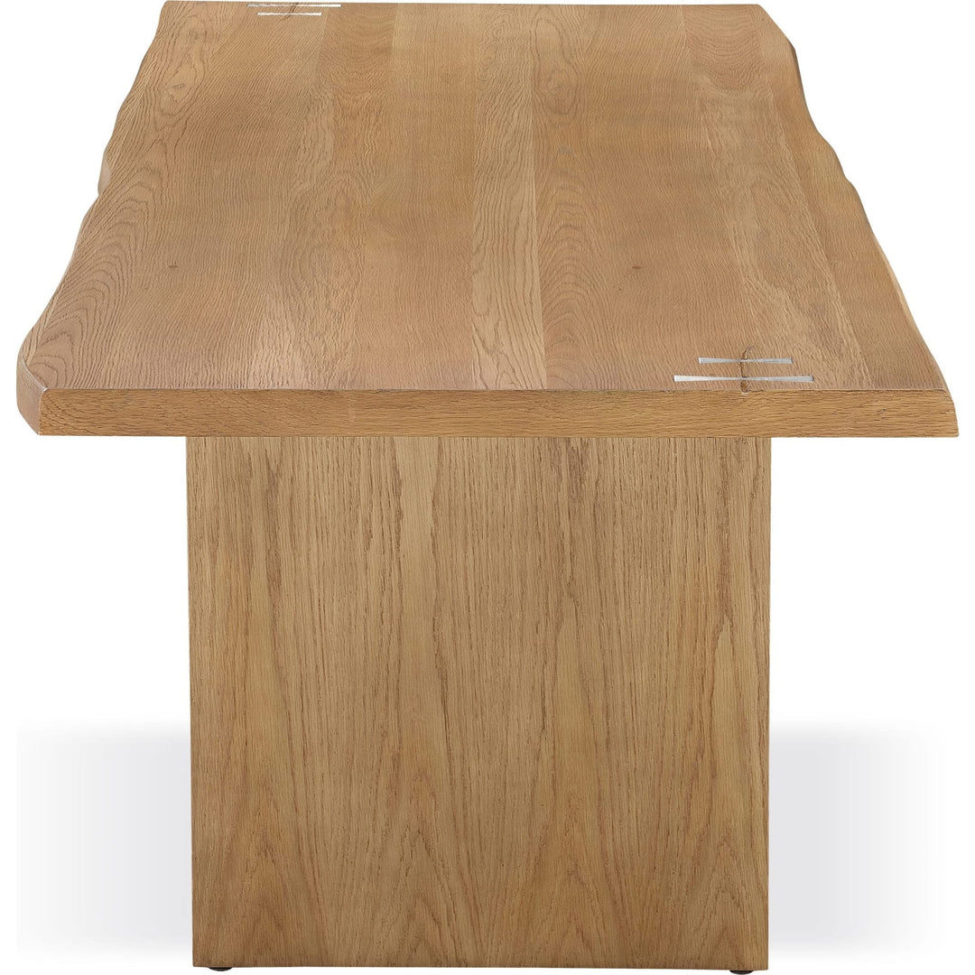 One Coastal Live Edge Dining Table in White Oak — product view on a white background