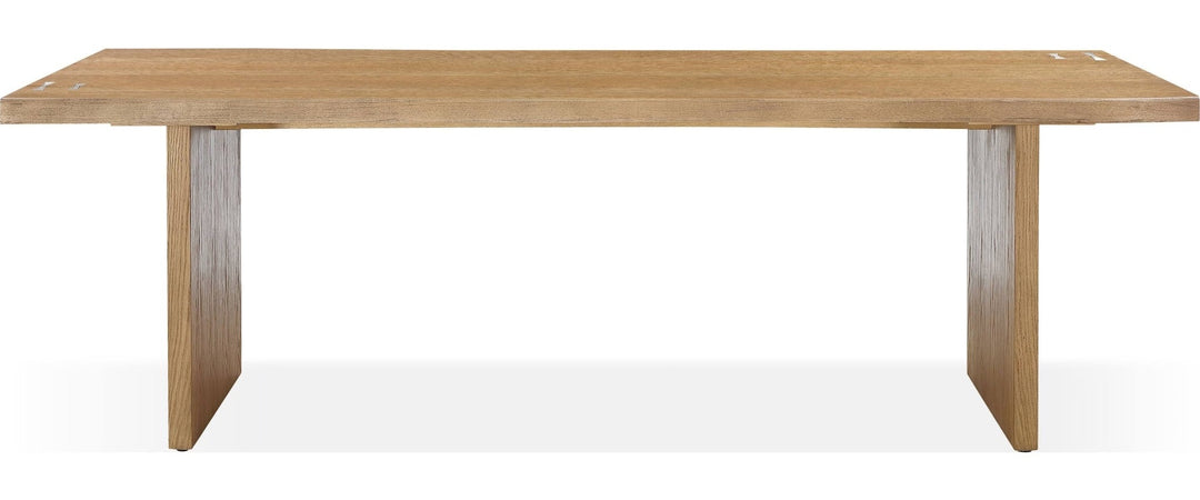 One Coastal Live Edge Dining Table in White Oak — product view on a white background