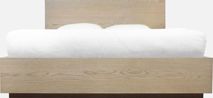One Coastal Platform Bed in Bisque — white background, front view