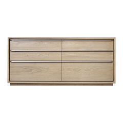 One Coastal Six Drawer Dresser by Modus in Bisque — on a white background