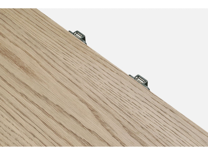 One Coastal Three Drawer USB-Charging Nightstand in Bisque — detail view