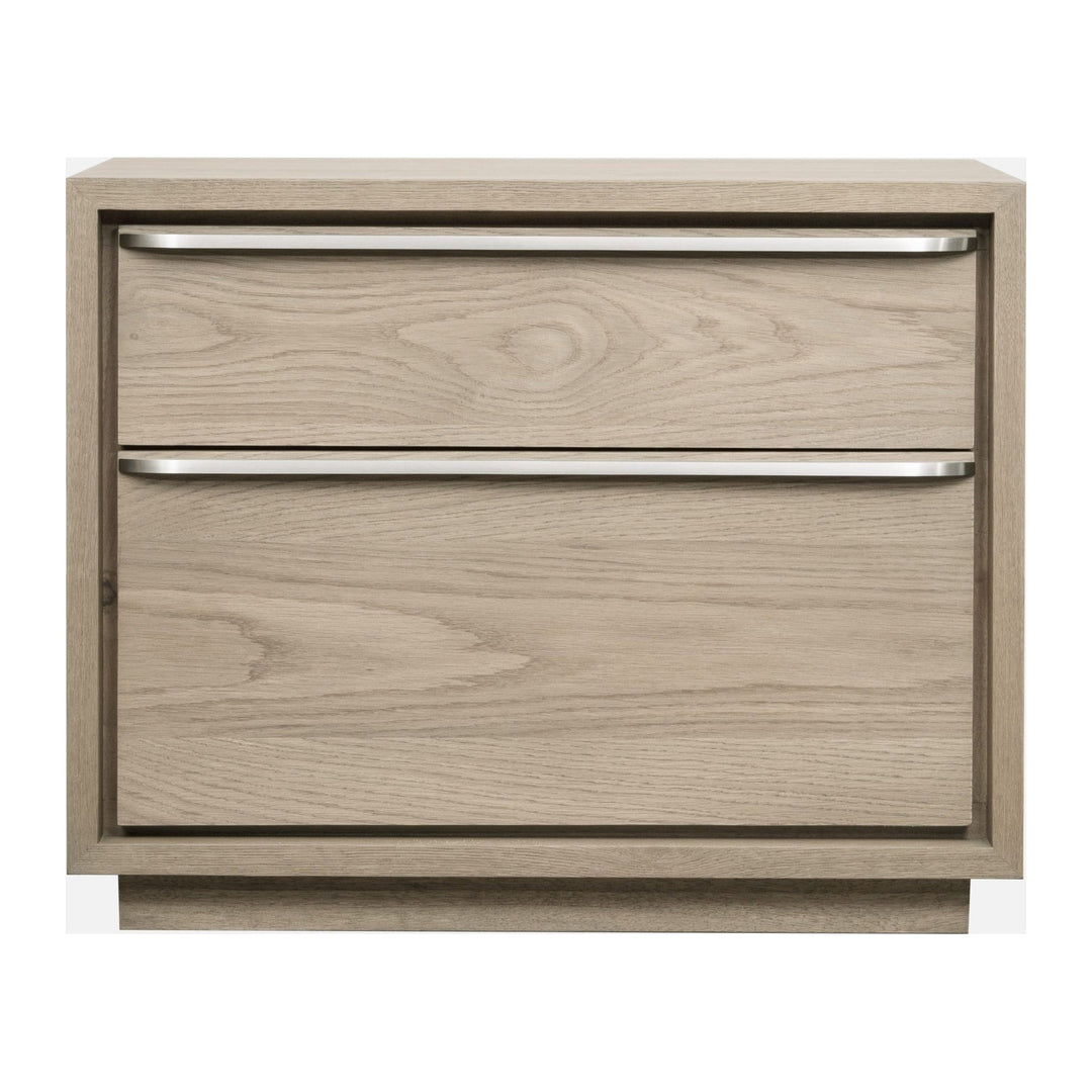 One Coastal Two Drawer USB-Charging Nightstand by Modus in Bisque — on a white background