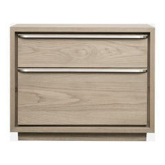 One Coastal Two Drawer USB-Charging Nightstand by Modus in Bisque — on a white background