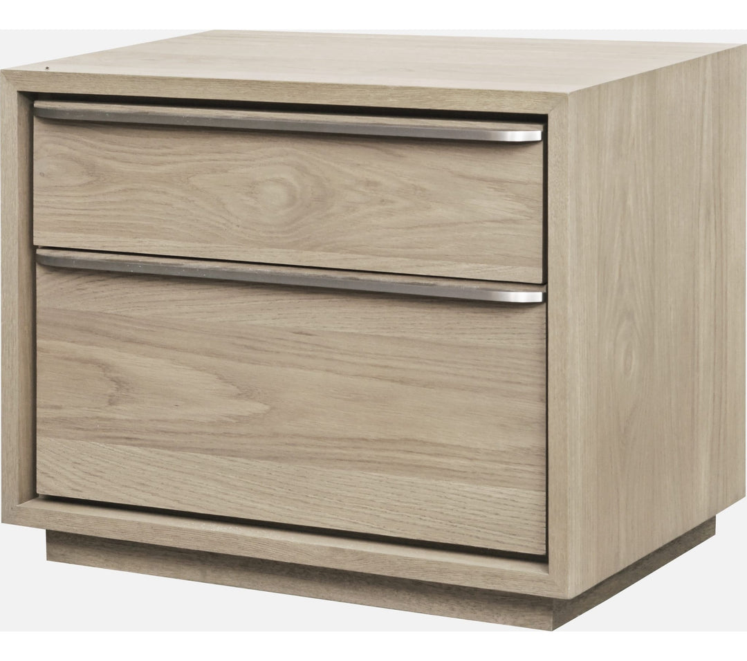 One Coastal Two Drawer USB-Charging Nightstand in Bisque — on a white background