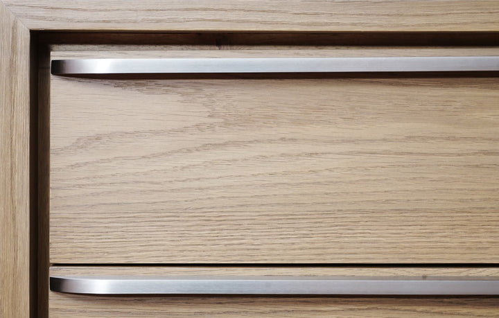 One Coastal Two Drawer USB-Charging Nightstand in Bisque — detail view