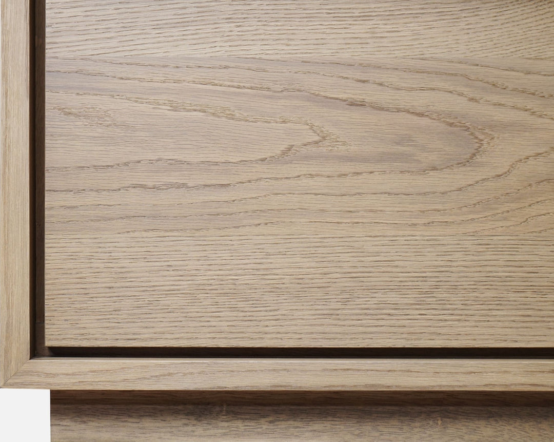 One Coastal Two Drawer USB-Charging Nightstand in Bisque — detail view