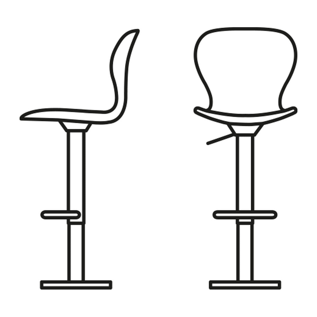 Ops! Adjustable Stool by Connubia line drawing