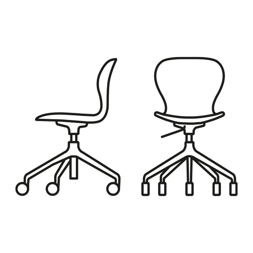 Ops! Aluminum Office Chair by Connubia line drawing