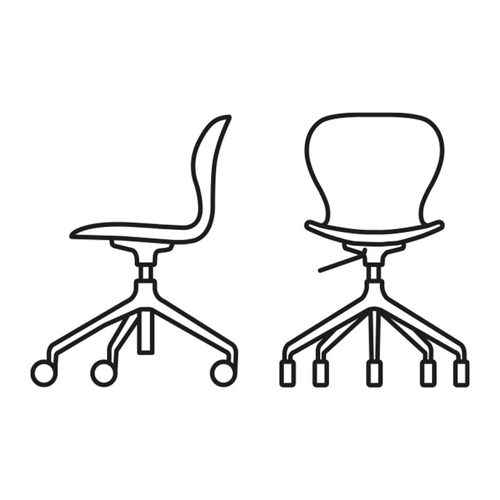 Ops! Aluminum Office Chair by Connubia line drawing