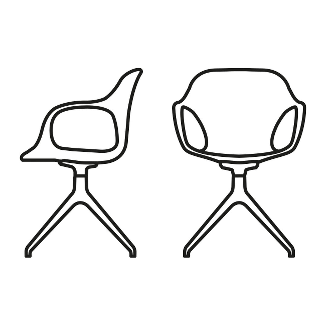 Ops! Swivel Dining Armchair by Connubia, white background