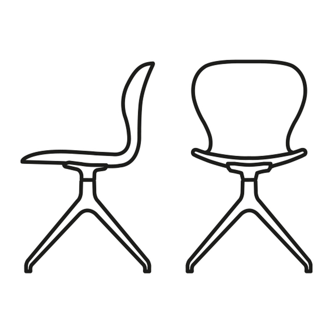 Ops! Swivel Dining Chair by Connubia finish option, white background