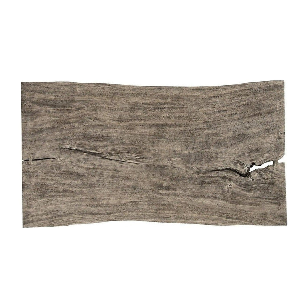 Origins Dining Table Live Edge, Gray Stone, Straight Satin Black Legs TH105986 Phillips Collection