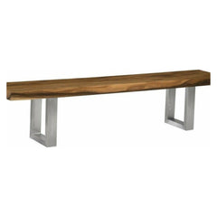 Origins Straight Edge Bench Brushed Stainless Legs Phillips Collection
