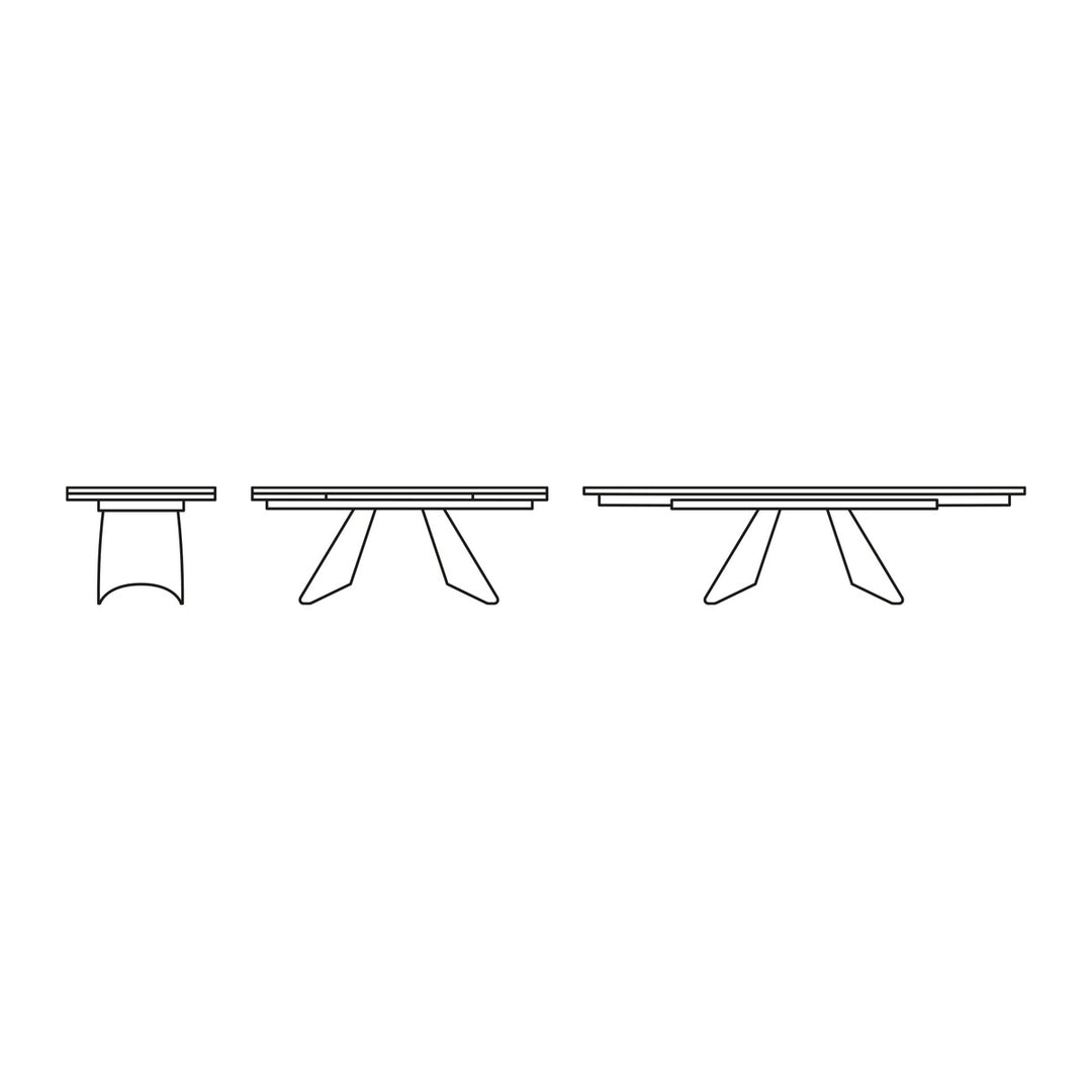 Orion Extendable Dining Table by Connubia line drawing