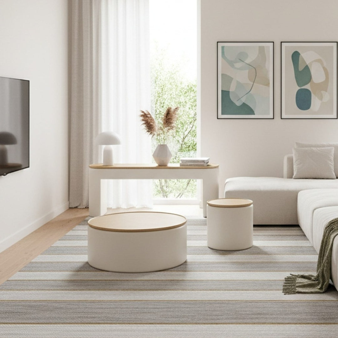 Oskar Lift Top Console Table in Barley — lifestyle photo