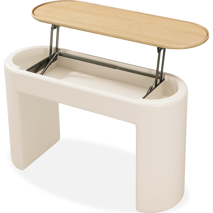 Oskar Lift Top Console Table in Barley — product view on a white background