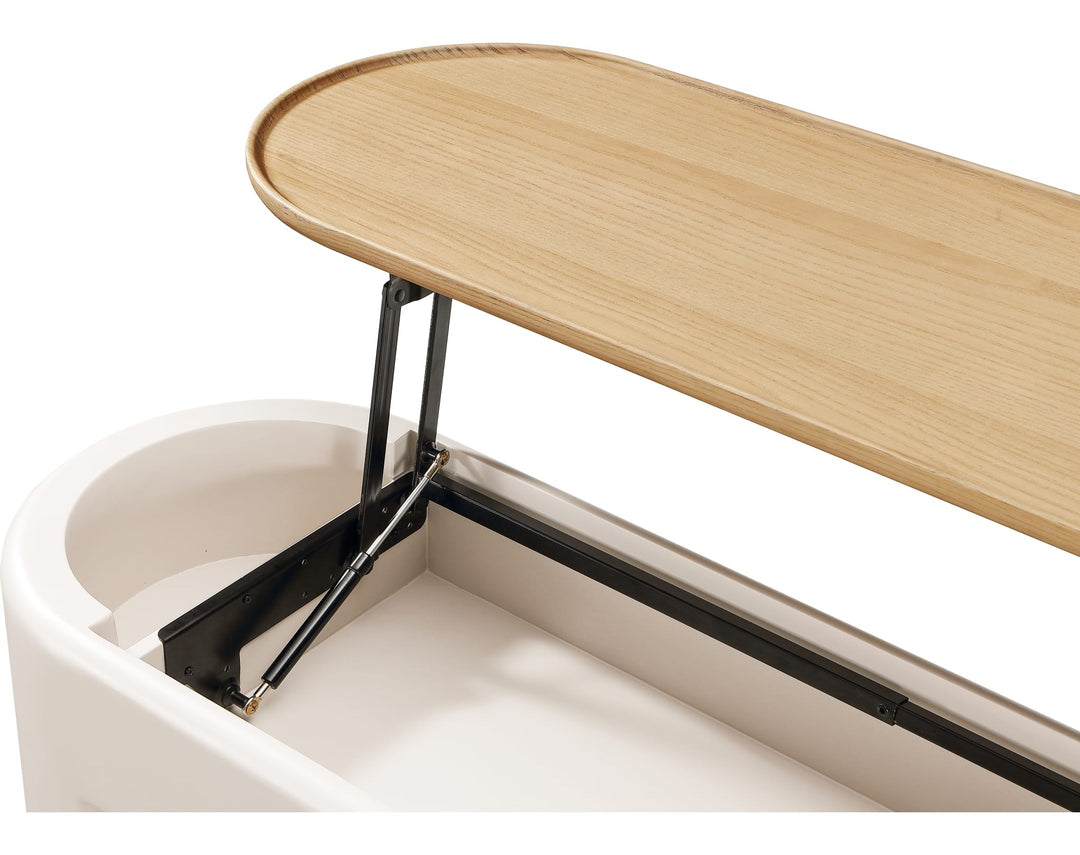 Oskar Lift Top Console Table in Barley — product view on a white background