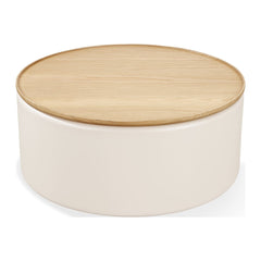 Oskar Lift Top Round Coffee Table by Modus in Barley — product view on a white background