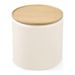 Oskar Lift Top Round End Table by Modus in Barley — product view on a white background