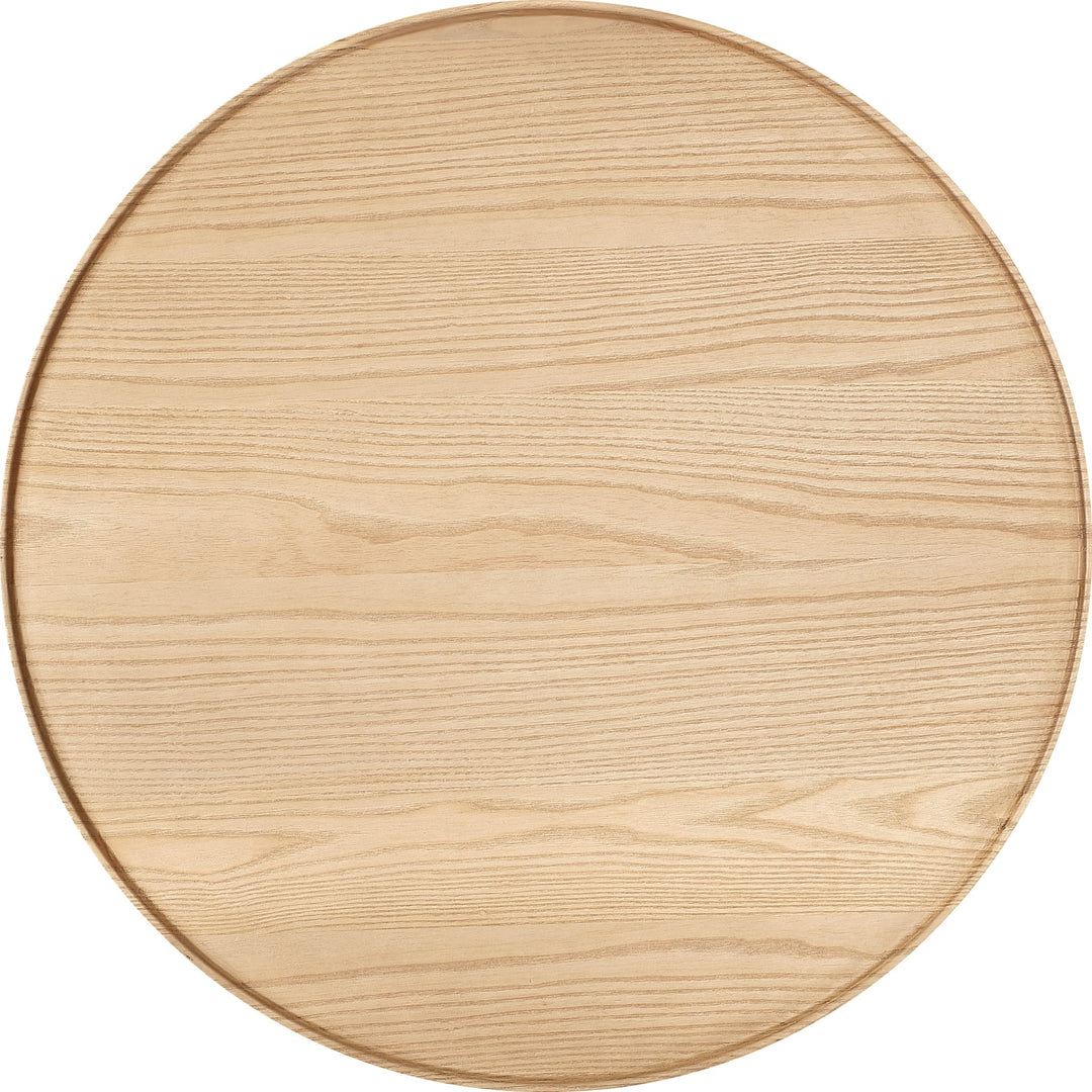 Oskar Lift Top Round End Table in Barley — product view on a white background
