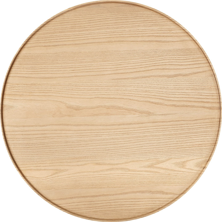 Oskar Lift Top Round End Table in Barley — product view on a white background