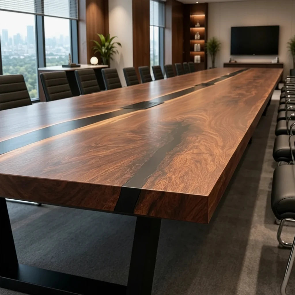 Black Walnut Obsidian Boardroom Table by Thomas Dawn