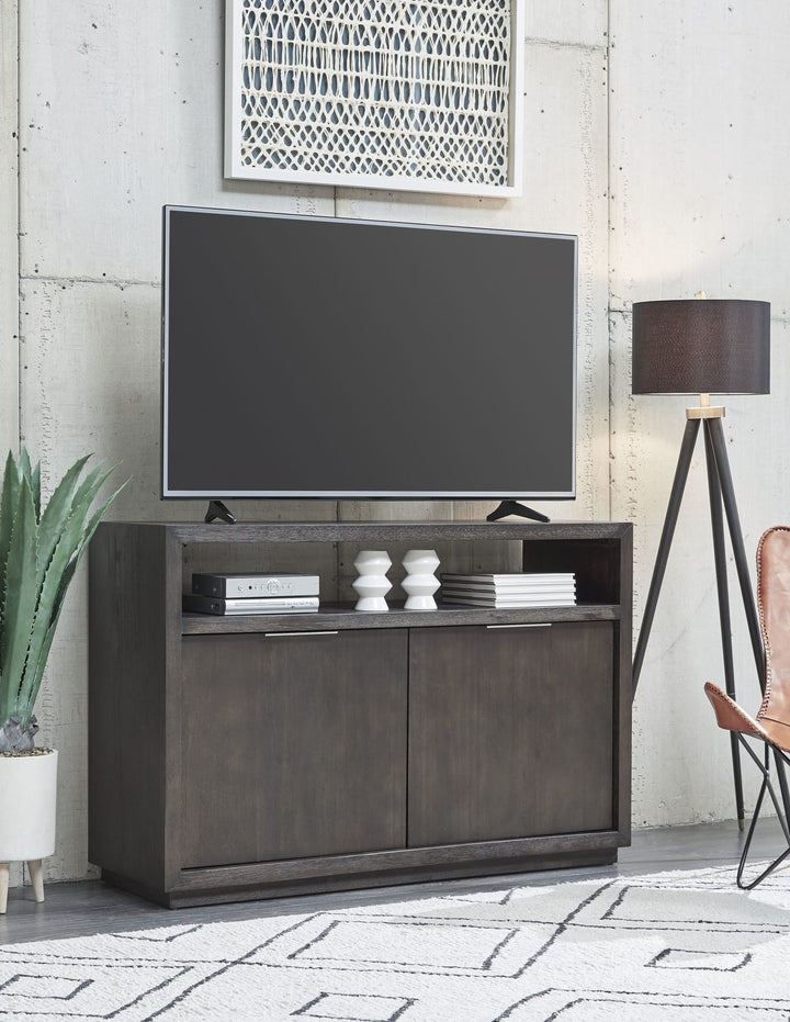 Oxford 54" Media Console in Basalt Grey — lifestyle photo