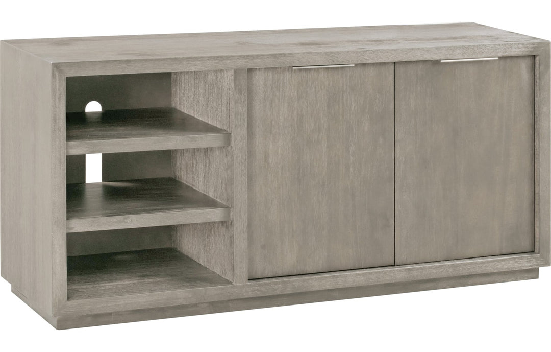 Oxford 64" Two Drawer Media Console in Mineral — product view on a white background