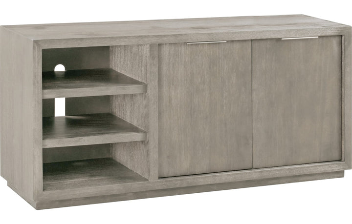 Oxford 64" Two Drawer Media Console in Mineral — product view on a white background