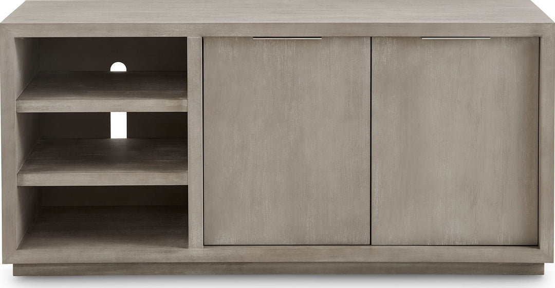 Oxford 64" Two Drawer Media Console in Mineral — lifestyle photo