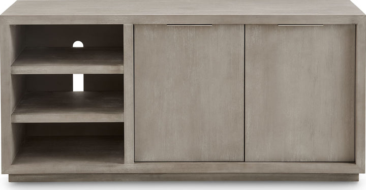 Oxford 64" Two Drawer Media Console in Mineral — lifestyle photo