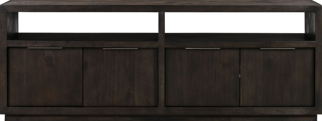 Oxford 74" Media Console in Basalt Grey — lifestyle photo