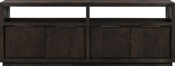 Oxford 74" Media Console in Basalt Grey — lifestyle photo