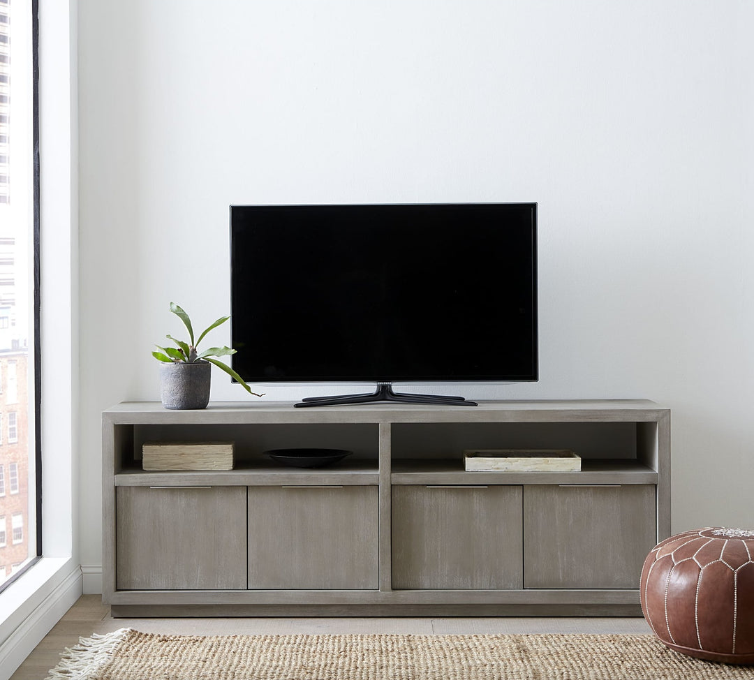 Oxford 74" Media Console in Mineral — lifestyle photo