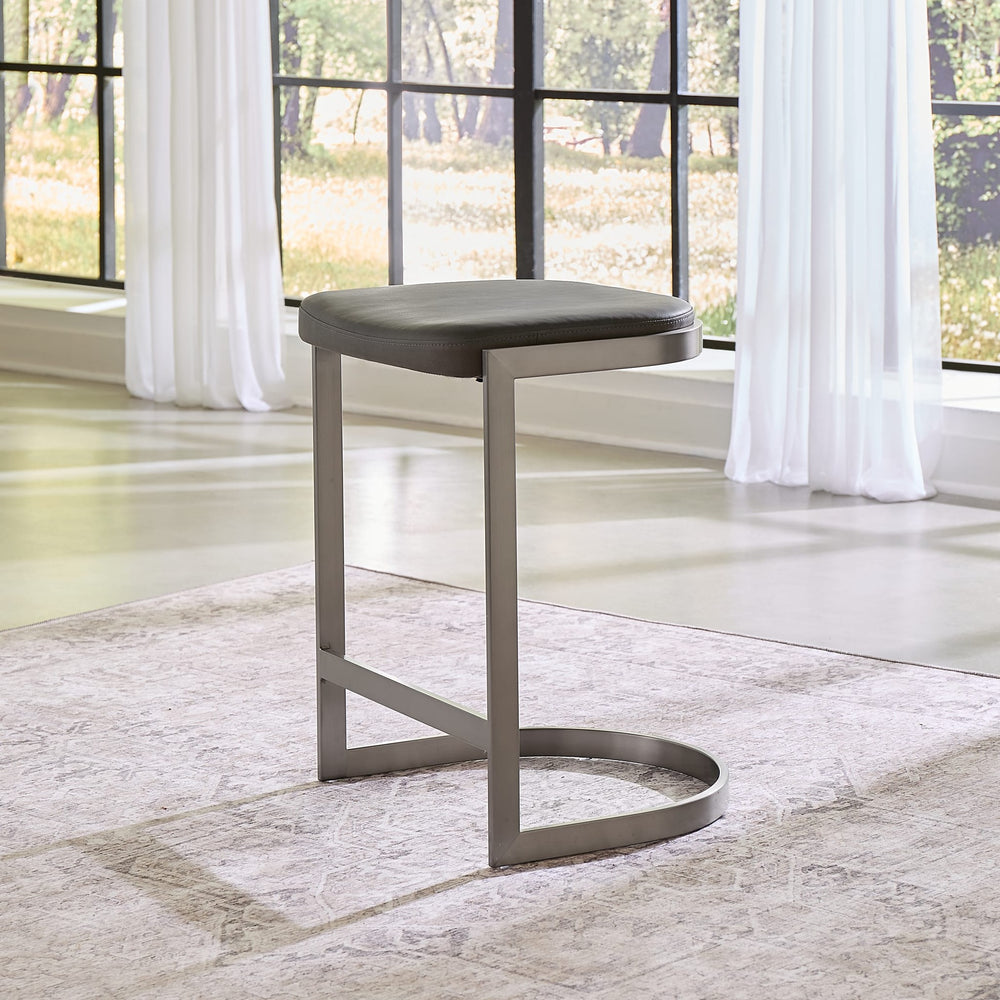 Oxford Backless Counter Stool in Davy's Grey — lifestyle photo