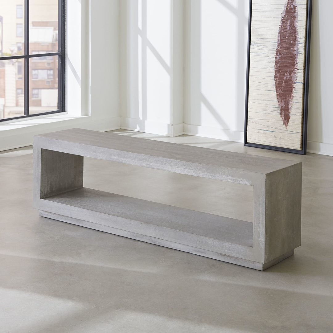 Oxford Dining Bench in Mineral — styled in a dining room