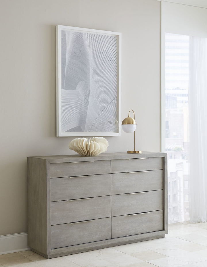 Oxford Eight Drawer Dresser in Mineral — styled in a room