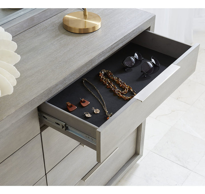 Oxford Eight Drawer Dresser in Mineral — with drawers open