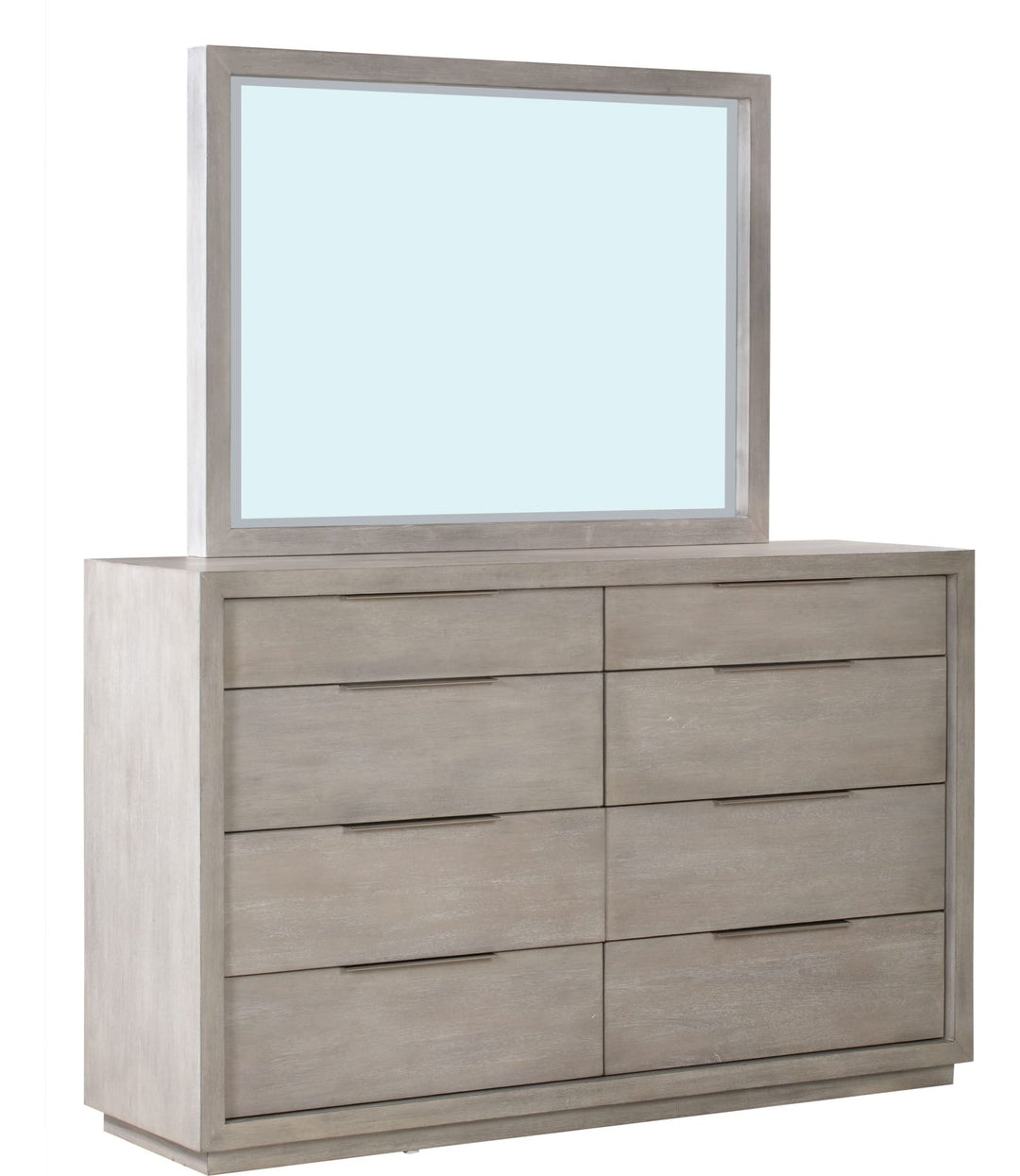 Oxford Eight Drawer Dresser in Mineral — on a white background with the matching mirror (sold separately)