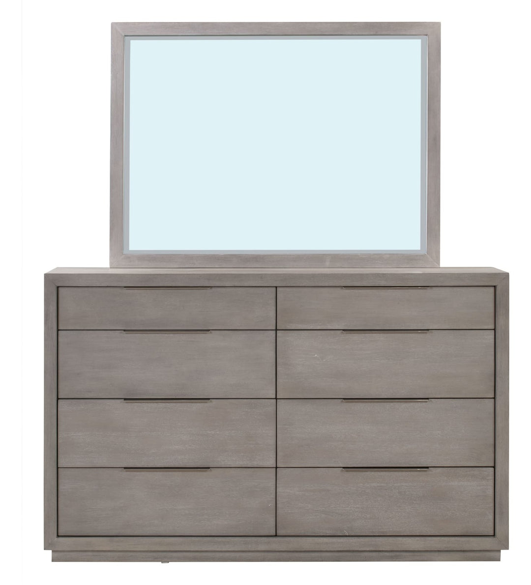 Oxford Eight Drawer Dresser in Mineral — on a white background with the matching mirror (sold separately)