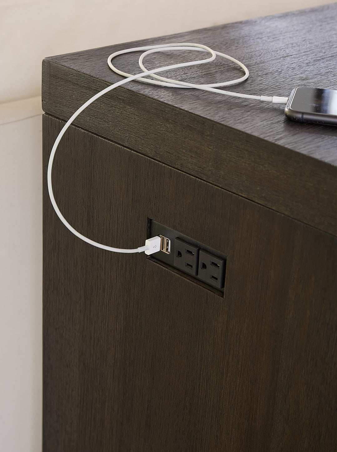 Oxford Gathering Table with USB and Power in Basalt Grey — lifestyle photo